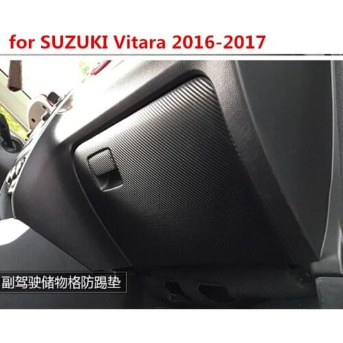 Car co-pilot storage box decoration protection anti-kick leather carbon fiber shape for SUZUKI Vitara For Suzuki S-Cross