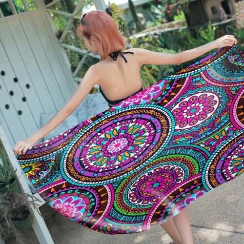 Free shipping Gif Bohemian Geometric Mandala Flower Paisley Pattern Adult Kids Yoga Yogi Spa Pool Swim Bath Beach Towel