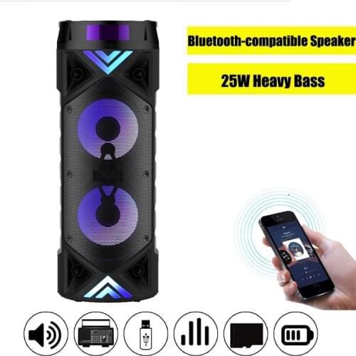 Portable Bluetooth Wireless Speaker 25W HiFi Heavy Bass MP3 Music Player Boombox Waterproof USB TF FM Radio Speaker Subwoofer