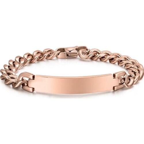 Couple Bracelets Stainless Steel Bracelets For Women Men Jewelry Engraved Medical Alert Bracelet Bangle for Women