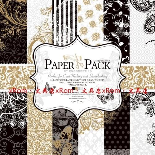 12inch 24sheets ENO Greeting Valentine Scrapbook Paper Pad VINTAGE Luxury Flowers Background Paper Craft Cardstock