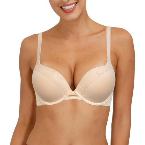 YBCG Push Up Bras for Women Thick Padded Swell Add Two Cup Women Bra Patchwork Plunge Lace Lingerie Adjustable Brassiere