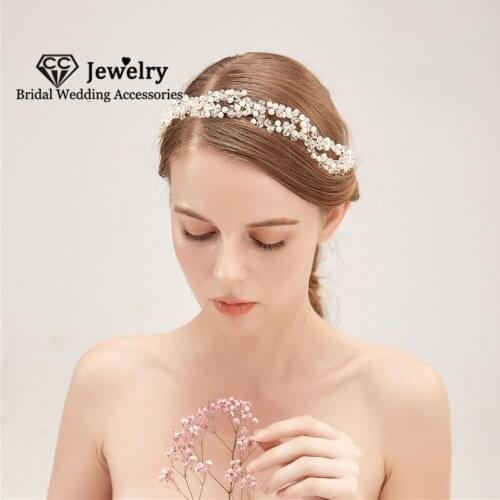 CC Bridal Hairbands Wedding Accessories Engagement Hair Ornaments Women Hairwear 100% Handmade Headpiece Crystal Headbands HS142