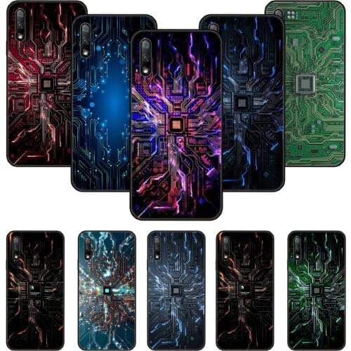 Phone Case For Huawei Honor 9X 10 9 20 8X 8A 8S 7X 7A i A Pro Play Lite Black Cover Hoesjes Soft Computer Motherboard board