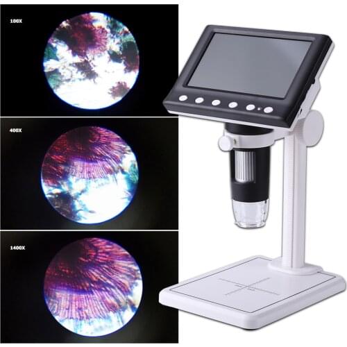 Digital Microscope for Watch Phone Repair Electronic 2MP 4.3 inch HD LCD Display 1000X Magnifier Tool with 8 LED Lights Bracket