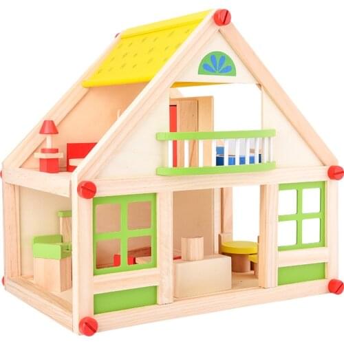Childrens Play House Toy Princess House Luxury Cottage Simulation Room Wooden Doll House Toys