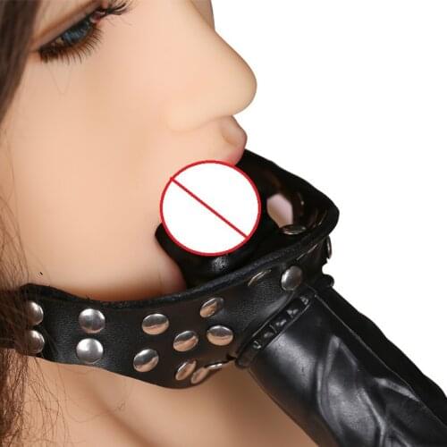 Double-Ended Dildo Gag Open Mouth Gag Mouth Plug BDSM Bondage Sex Shop Sex Toys for Couples Slave Restraint Head Strapon