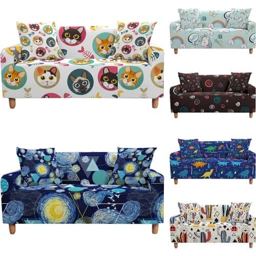 Elastic Sofa Cover Cartoon Animal Pattern All-inclusive Couch Cover Modern Stretch Armchair Protector Home Decor 1/2/3/4-seater