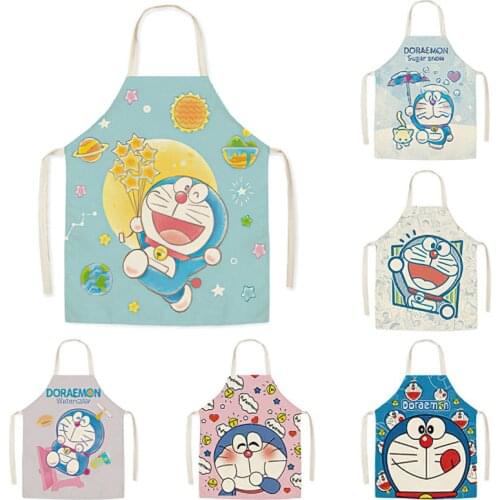 Cotton Linen Apron Chef Japanese Style Big Size Cat Waterproof Household Kitchen Supplies Bib Women Kitchen Apron Child