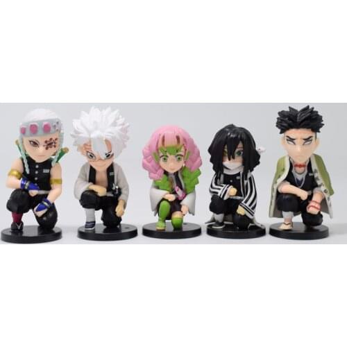 5cm Demon Slayer Anime Figurine 5 Pcs/Set Q.Ver Kamado Nezuko Tanjirou Agatsuma Zenitsu PVC Action Figure Collection Model Toy
