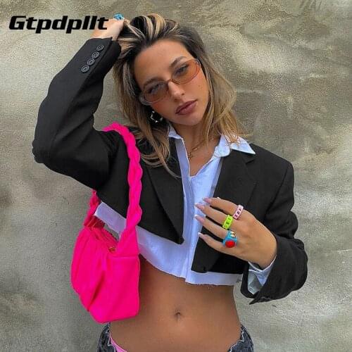 Женские пиджаки с коротким рукавом Gtpdpllt China At AliExpress