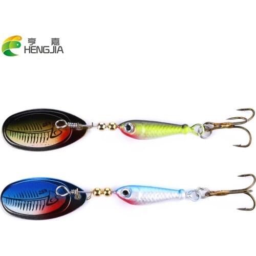 HENGJIA 1PC 5.5cm/9g isca artificial metal spinner trolling spoon fishing lures sequin wobble carp fishing pesca