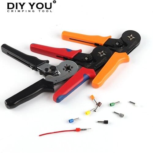 HSC8 6-4 Square Tubular Terminal Crimping Tool Mini Electrical Pliers Hand Tools 0.25-6.0mm2 23-10AWG High Precision Pliers Set