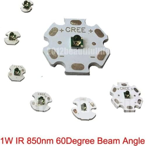1W 850nm infrare ir high power Led 60degree beam angle with 8/10/12/14/16/20mm heatsink pcb