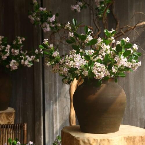 Artificial Senrixiang Flower Branch Simulation Green Plant for Household Festival Party Decorations 1 Piece DIY Decors