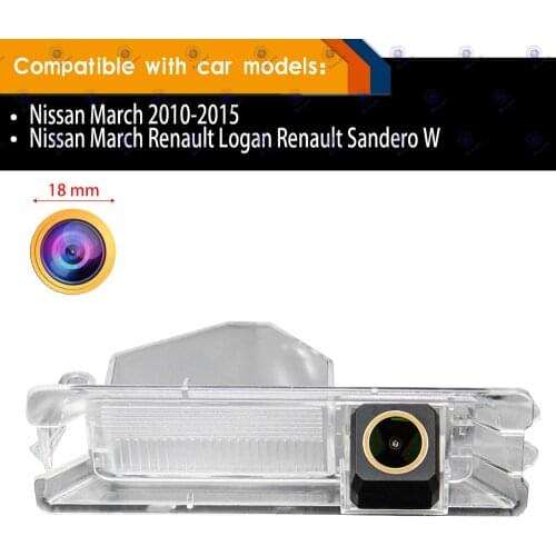 HD 1280x720p Golden Camera for Nissan March Renault Logan Renault Sandero W Rear View Reverse Backup Camera Night Vision Camera