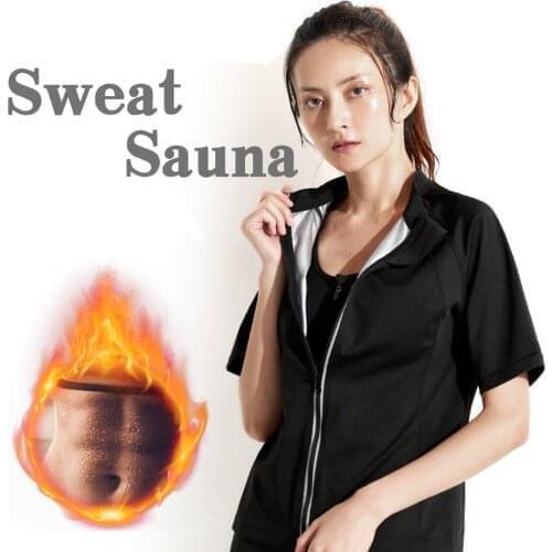 Women Short Sleeve Zipper Sweat Sauna Vest Body Shapers Vest Waist Trainer Shapewear Waist Shaper Corset For Women