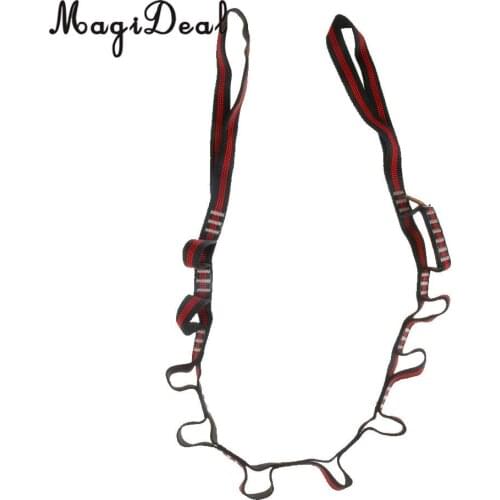 MagiDeal Black Rock Tree Climbing Areial Yoga Daisy Chain Downhill Loop Sling 180CM for Camping Hiking Outdoor Running Exercise