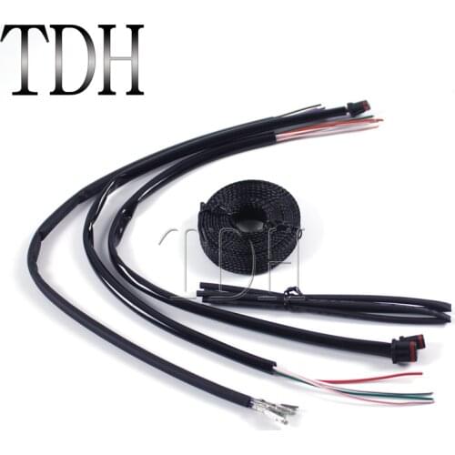 Motorcycle 16" Ape Hanger Handlebar Extension Wiring Harness For Harley Touring FLHT FLHR FLTR FLHX FL Trike Bikes 2014-2018