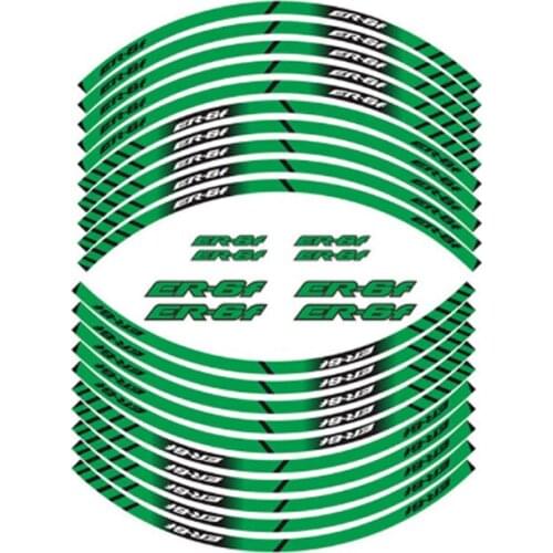 Motorcycle Stickers inner wheel reflective decoration rim stripes decals For KAWASAKI ER 6F er-6f a kit of 10 stripes sticker