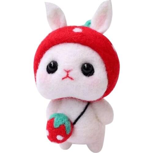 Imzay 1 Set Rabbit Wool Needle Felting Kit Needle Felting Beginner Kits With Instructions And Needle Felting Basic Tools