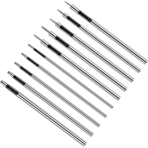 LMDZ 10Pcs Leather Hole Punch Hollow Punch Set Hollow Puncher Belt Belt Hole Puncher for Watch Bands Belts Working Leather Craft