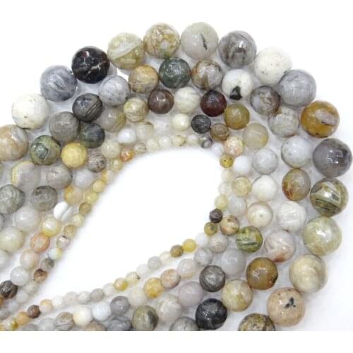 Natural Stone Faceted Bamboo Leaf Carnelian Agates Round Loose Beads 4 6 8 10 12MM For Jewelry Making Diy Bracelet Necklace