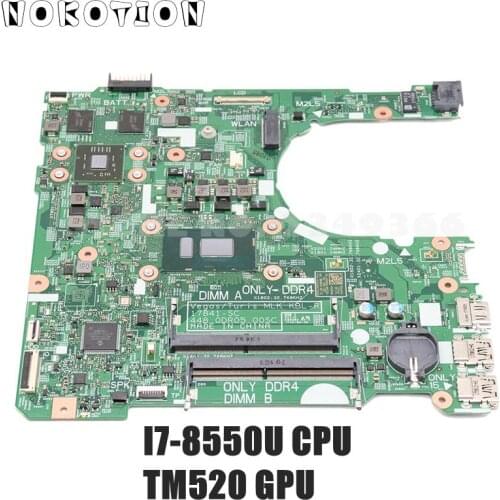 NOKOTION 17841-SC 448.0DR05.00SC 17841-1 WX2RR CN-45DR09 45DR09 For DELL inspiron 15 3567 laptop motherboard I7-8550U TM520 GPU