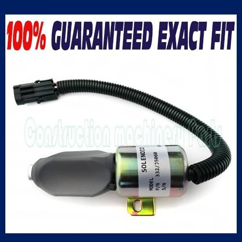 New 332/J5060 Fuel Shutoff Solenoid For JCB JS130 JS160 JS180 JS240 JS260 24V - Free shipping