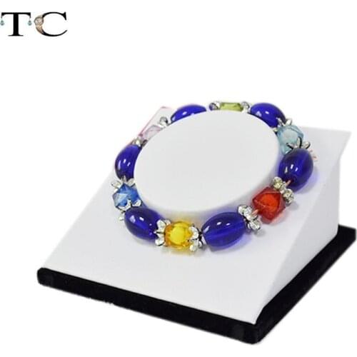 Jewelry Organizer Wholesale Bracelet Stand Jewelry Display White with Anklet Wooden Cardboard Fashion Design Bangle Holder Rack