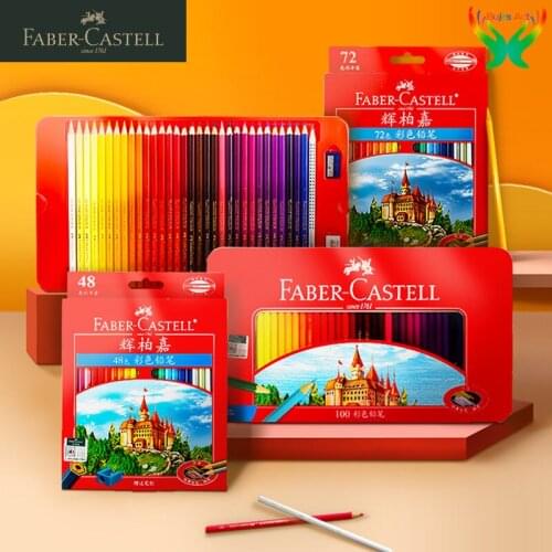 Original 36/48/72/100 color pencil Germany Faber-Castell Castle professional drawing hand-painted color pencil student adult