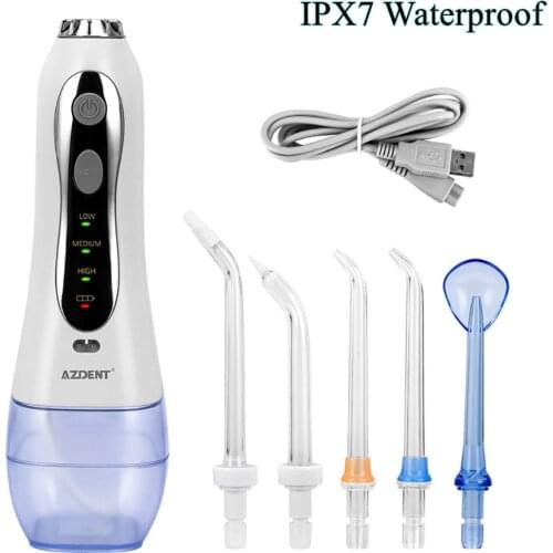 Oral Irrigation Water Flosser IPX7 Waterproof 300ml USB Charging + 5 Nozzle Oral Cleaning Home Travel Portable Whitening Teeth