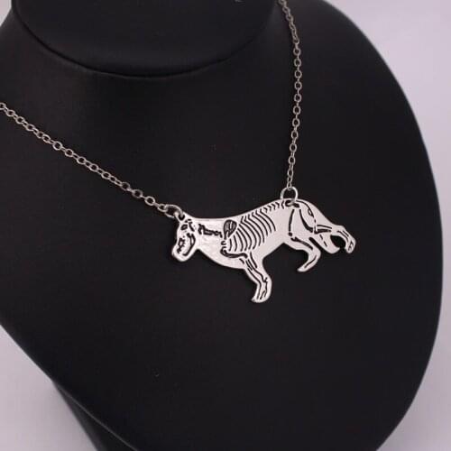 German shepherd skeleton pendant necklace dog necklaces veterinarian gift