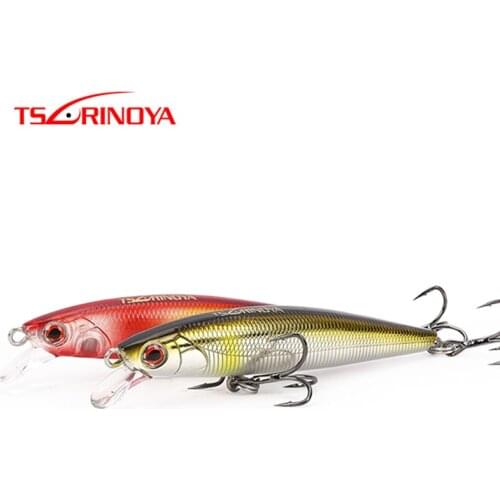 TSURINOYA Fishing Minnow Baits 80mm/6g 3D Eyes Treble Hook Lures Iscas Artificial Para Pesca Wobblers Feeder Leurre Peche Souple