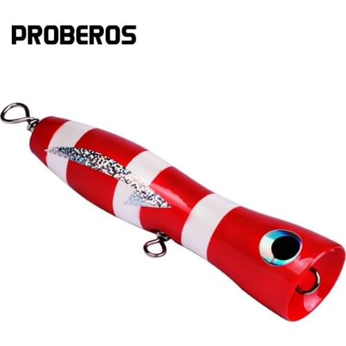 PROBEROS Wood Baits Topwater Boat Fishing Lures 175mm / 62g Fishing Tackle 4 Colors VALHALLA Popper Saltwater Wood Lures