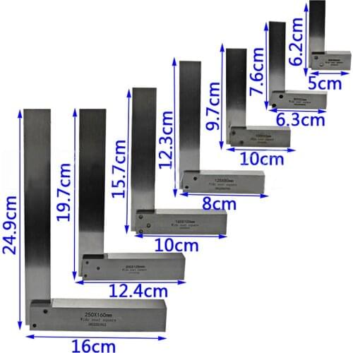 Machinist Square 90 Degree Right Angle Engineer Set Precision Ground Steel Hardened Angle Ruler gauge square ruler Protractor