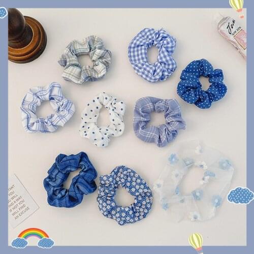 Sweet Girls Scrunchies Chifffon Holder Dot Stripe Hair Ties Girls Ponytail Holders Rubber Band Elastic Hairband Hair Accessories