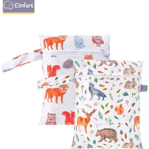 Elinfant Wet Dry Bag Mini Baby Diaper Bag Nappy Bag 18*25cm Waterproof Reusable Washable Diaper Bag