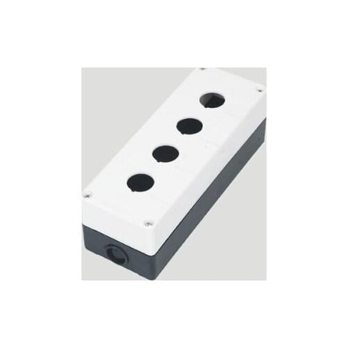 Push Button Protector Box 4 Switch White Black Plastic 22mm Diameter Hole 4-Buttons Switch Control Station Box