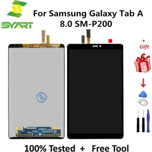 LCD Screen For Samsung Galaxy Tab A 8.0 SM-P200 LCD Display Replacement Part LCD Touch Screen Digitizer Assembly