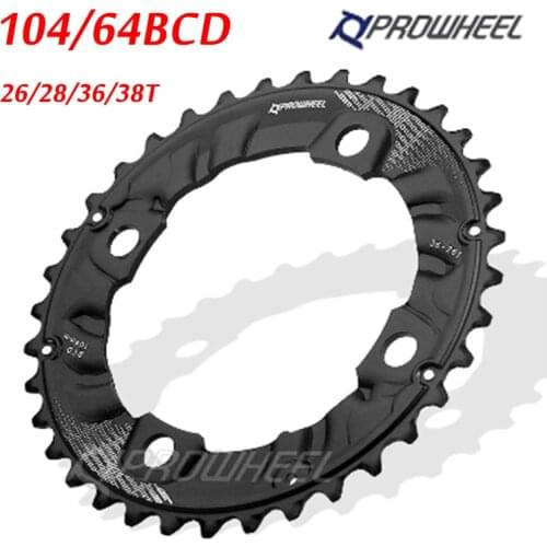 PROWHEEL MTB 64/104BCD Double Chainring 2*10/11 Speed Bicycle Chain Ring 26T 28T 36T 38T Mountain Bike Chainwheel Mtb Crankset