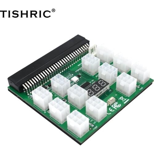 10pcs TISHRIC Breakout Board for HP 750W/1200W Server PSU GPU Power Module Conversion 6Pin to 6+2 8Pin Power Cable for Mining