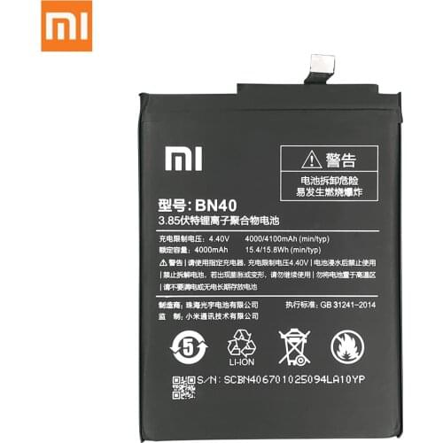 100% Orginal Xiao mi BN40 4100mAh Battery For Xiaomi Redmi 4 Pro Prime 3G RAM 32G ROM High Quality Phone Replacement Batteries