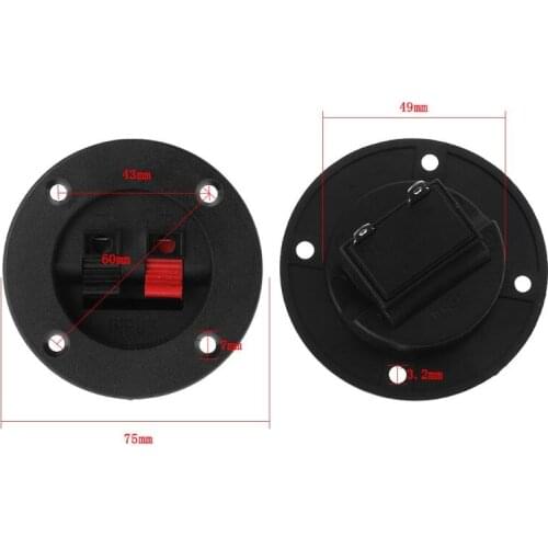 2PCS Terminal Round Cup Connector Parts Express Spring Clip Double Binding Post Screw Wire Gold Car Subwoofer Speaker Box Black