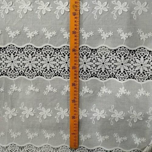 3D Flower Cotton lace fabric Exquisite Guipure Lace Hollow out Fabric Scallop For DIY Costume Bridal Gowns Boho wedding Dress