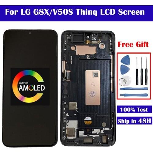 6.4'' Amoled For LG G8X ThinQ LCD Display Touch Screen Digitizer Assembly For LG G8X ThinQ V50S LCD Free Shipping