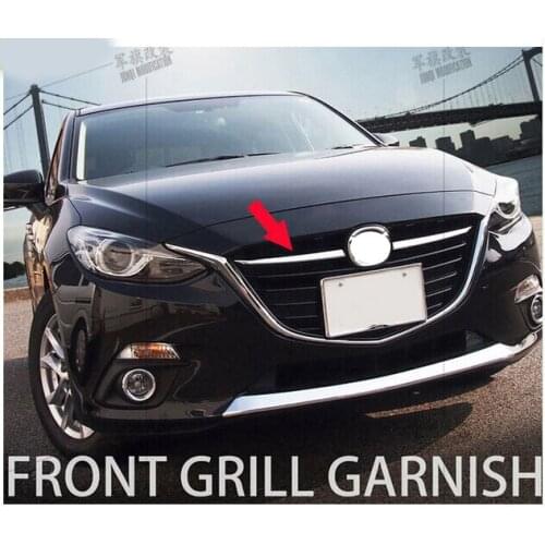 ACCESSORIES FIT FOR MAZDA 3 AXELA 2014 2015 2016 CHROME FRONT MESH HOOD GRILLE COVER TRIM MOLDING GARNISH