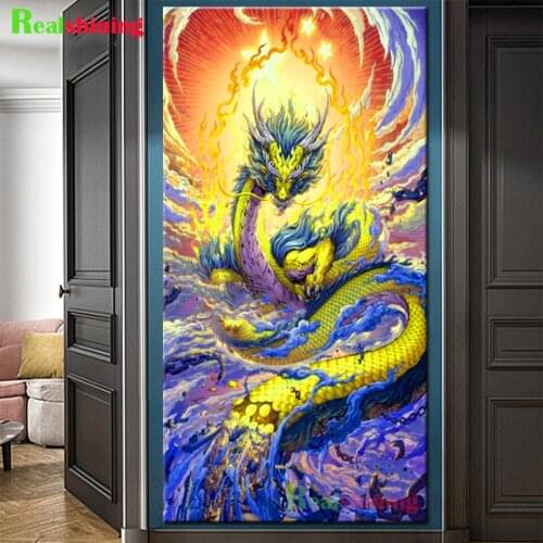 Dragon Diy Diamond Embroidery China Myth Symbol of wealth diamond painting mosaic cross stitch full Square drill N1874