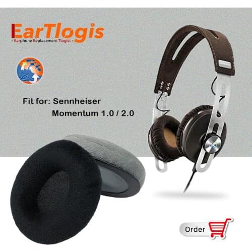 EarTlogis Velvet Replacement EarPads for Sennheiser Momentum 1.0 / 2.0 On-Ear Headset Parts Earmuff Cover Cushion Cups pillow