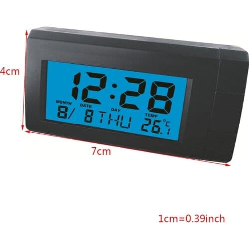 Car Thermometer With Backlight​ Function Digital Clock Car Electronics Indoor Temperature LCD Display Gauge